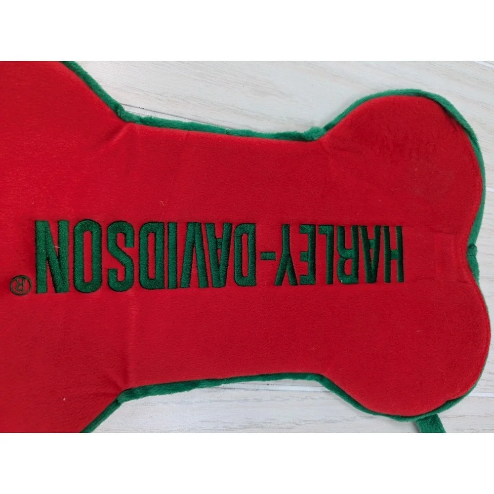 Harley-Davidson Red Green Dog Bone Pet Christmas Stocking Vintage 2005